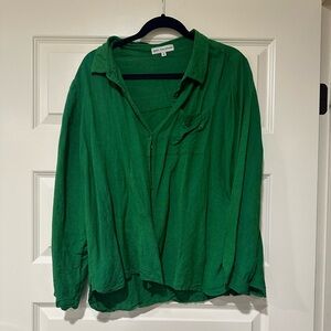 LONG SLEEVE LINEN SHIRT - MATCHA